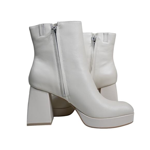 Dolce Vita Womens 10 Ulyses Platform Bootie in Ivory Leather NEW - Picture 6 of 10
